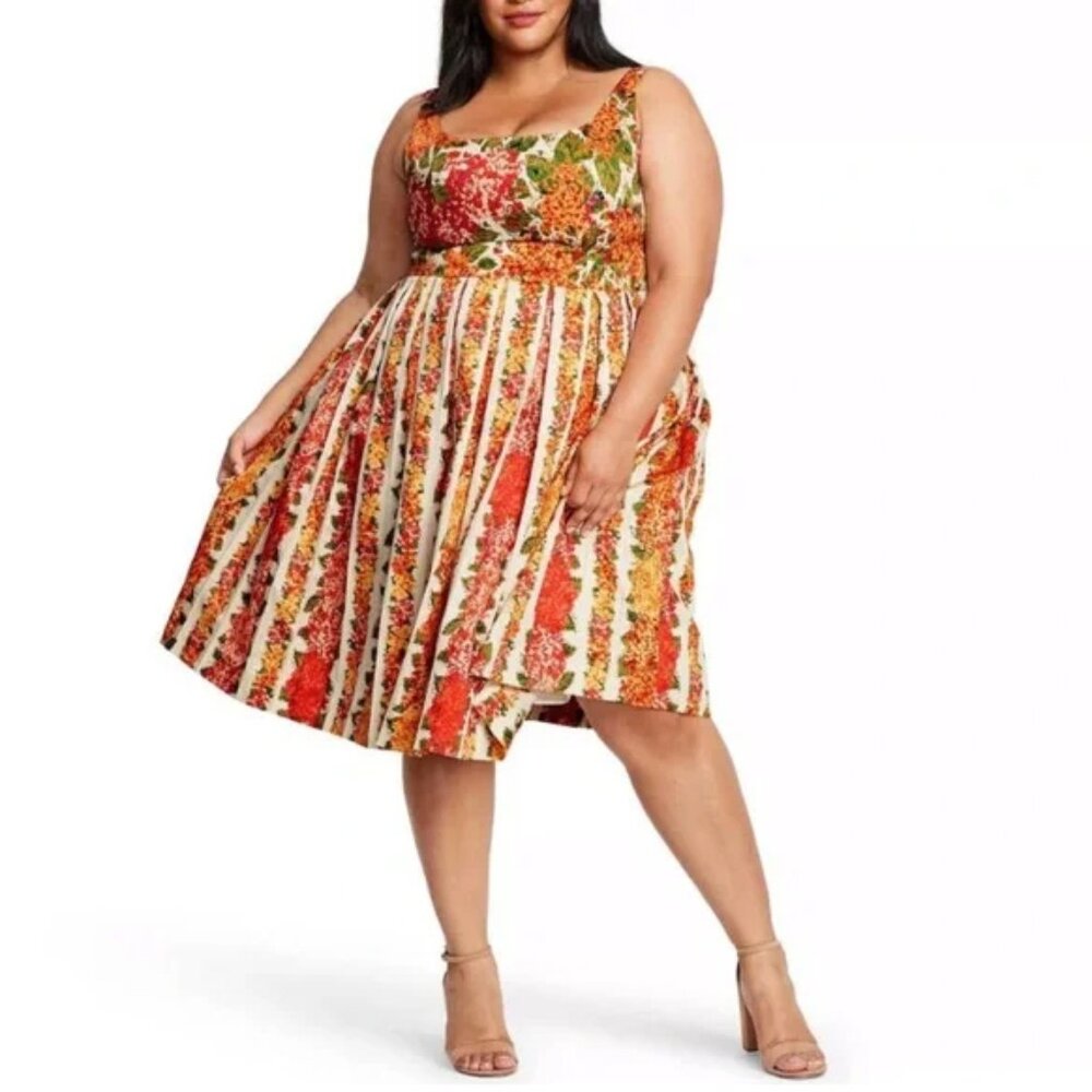 Issac Mizrahi 20th Anniversary Collection for Target Floral Pleated Dress 3X